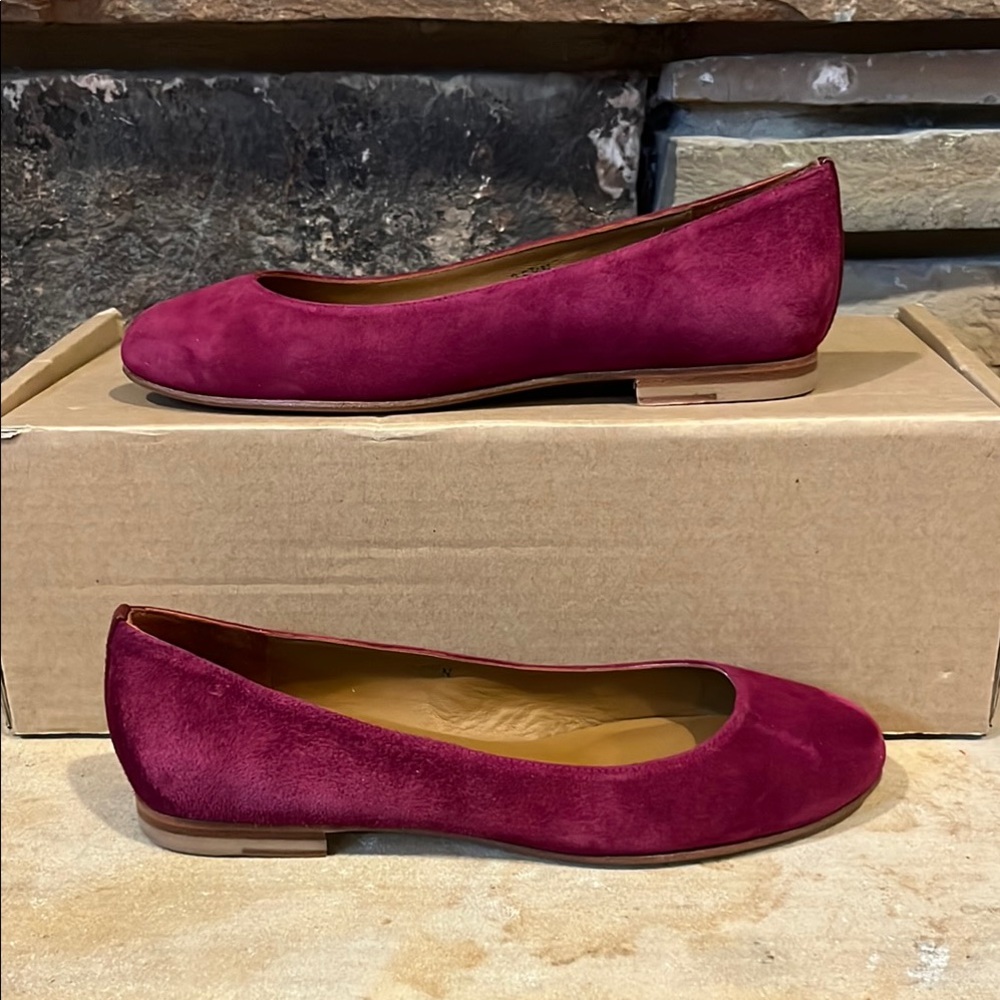 Margaux The Classic Elegant Burgundy Suede Ballet Flats